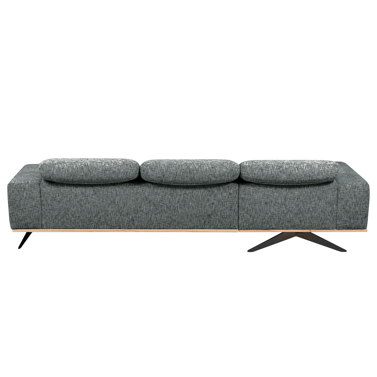 ECKSOFA PORTLAND Anthrazit Struktur Kopfteilverstellung  - Anthrazit/Schwarz, Design, Holz/Textil (187/295cm) - Livetastic