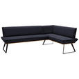 ECKBANK 203/163 cm  in Schwarz, Eichefarben  - Eichefarben/Schwarz, Design, Holz/Textil (203/163cm) - Voleo