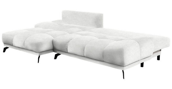 ECKSOFA in Chenille Ecru  - Ecru/Schwarz, MODERN, Textil/Metall (182/290cm) - Hom`in