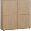 HIGHBOARD  124,5/121,5/34,9 cm  - Eichefarben/Grau, MODERN, Holzwerkstoff/Kunststoff (124,5/121,5/34,9cm) - Carryhome