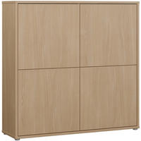 HIGHBOARD  124,5/121,5/34,9 cm  - Eichefarben/Grau, MODERN, Holzwerkstoff/Kunststoff (124,5/121,5/34,9cm) - Carryhome