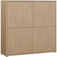 HIGHBOARD  124,5/121,5/34,9 cm  - Eichefarben/Grau, MODERN, Holzwerkstoff/Kunststoff (124,5/121,5/34,9cm) - Carryhome