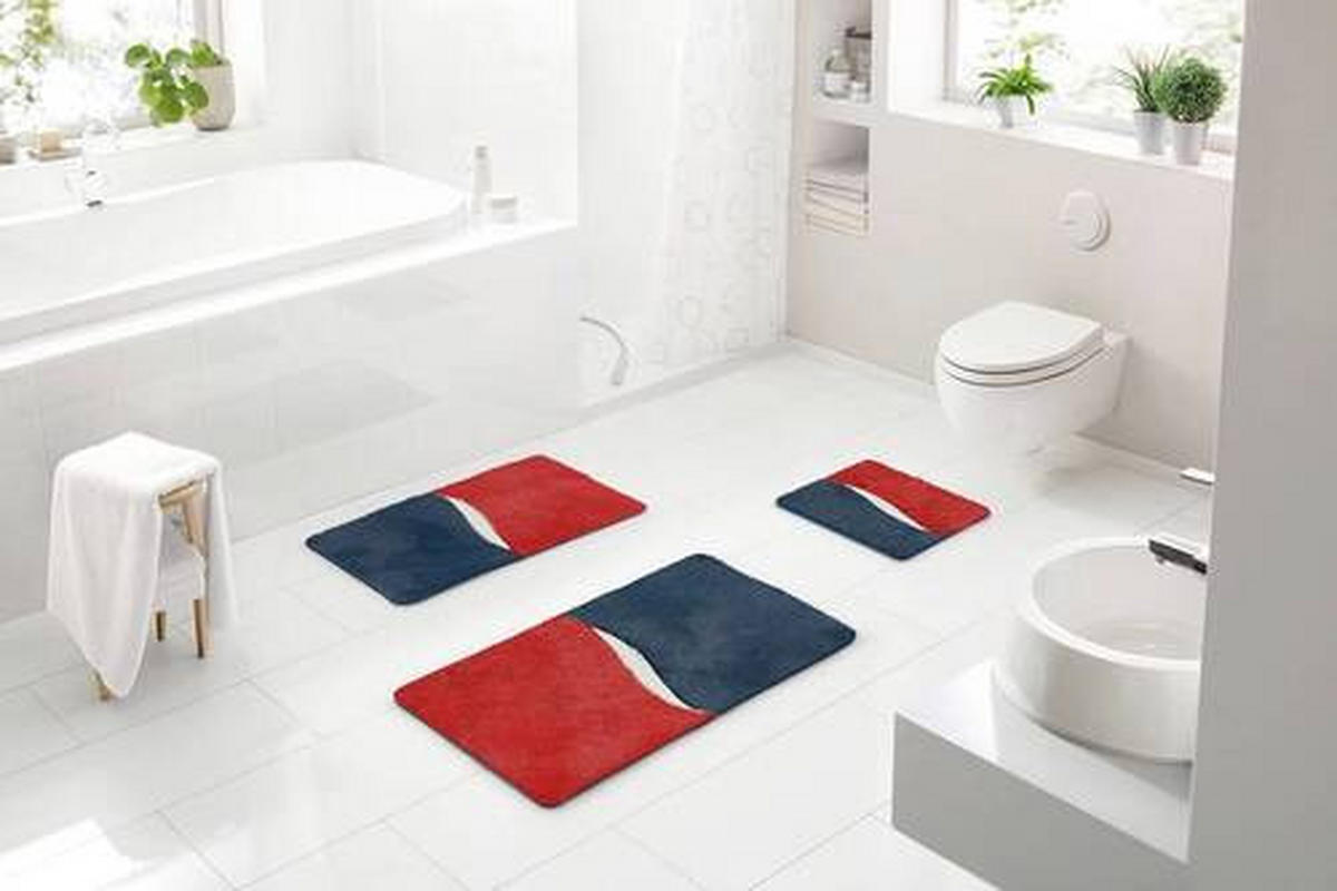 BADEMATTE Rot 70/120 cm  - Rot, Basics, Kunststoff/Textil (70/120cm) - Grund