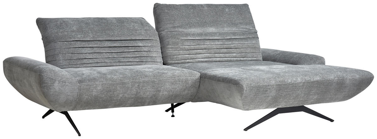 ROHOVÁ SEDAČKA, textil, šedá - šedá/černá, Design, kov/textil (280/170-195cm) - Dieter Knoll