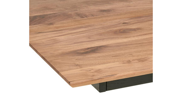 ESSTISCH in Holz, Metall 160-245/90/75 cm  - Nussbaumfarben/Schwarz, Natur, Holz/Metall (160-245/90/75cm) - Linea Natura