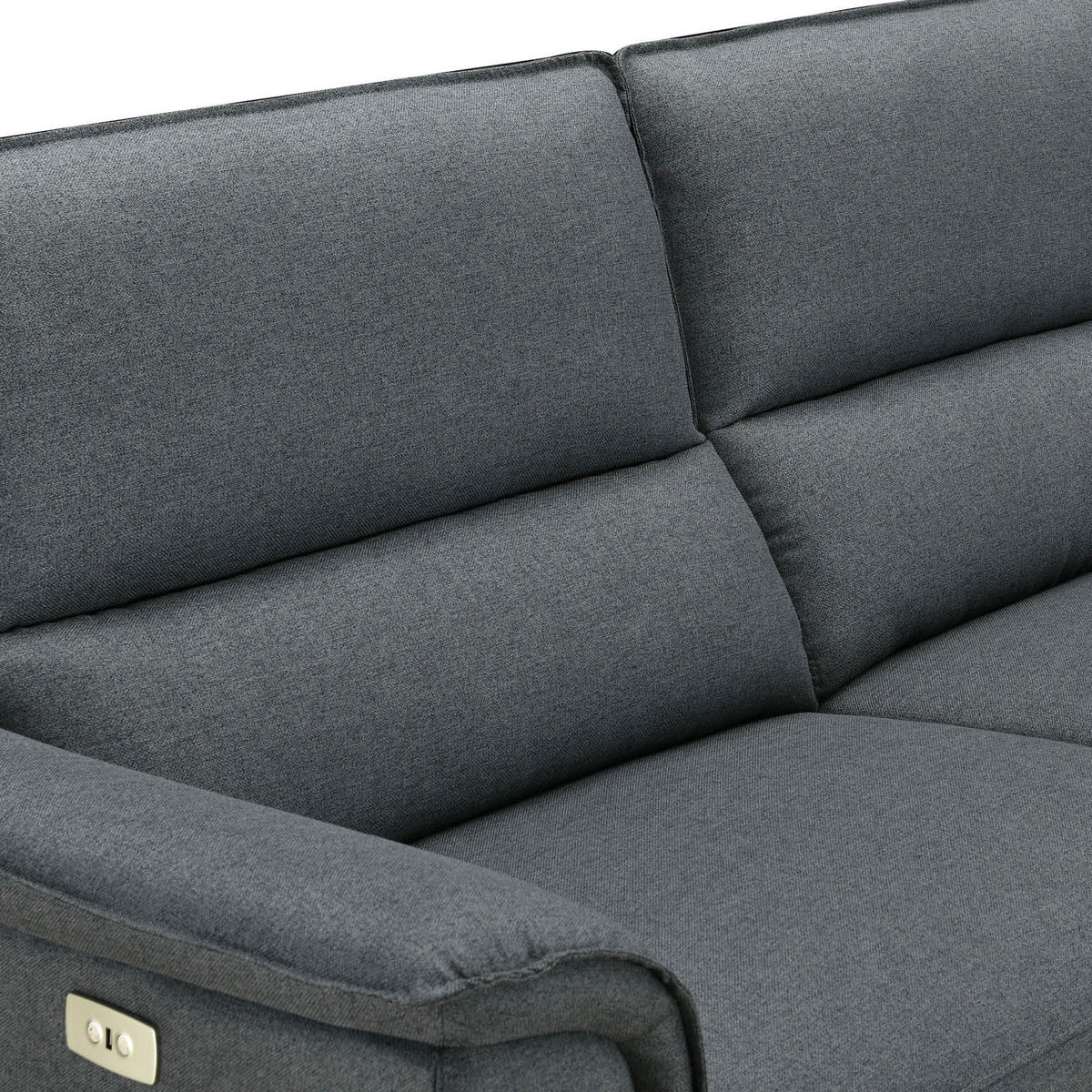 ECKSOFA Anthrazit Webstoff  - Anthrazit, Design, Textil/Metall (281/155cm) - Livetastic