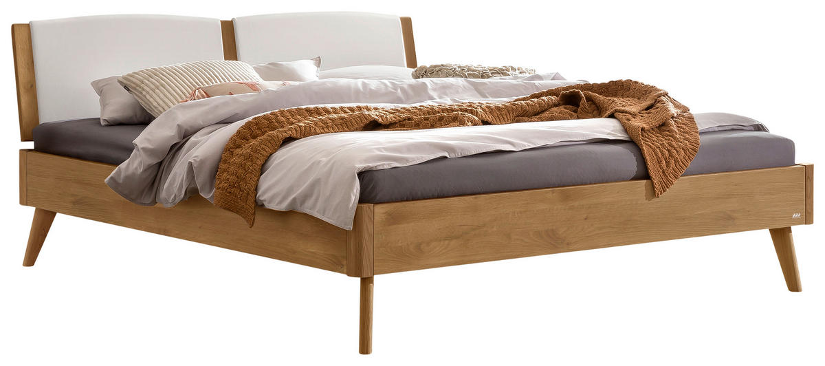 BETT 180/200 cm  in Weiß, Wildeiche  - Wildeiche/Weiß, Design, Holz (180/200cm) - Hasena