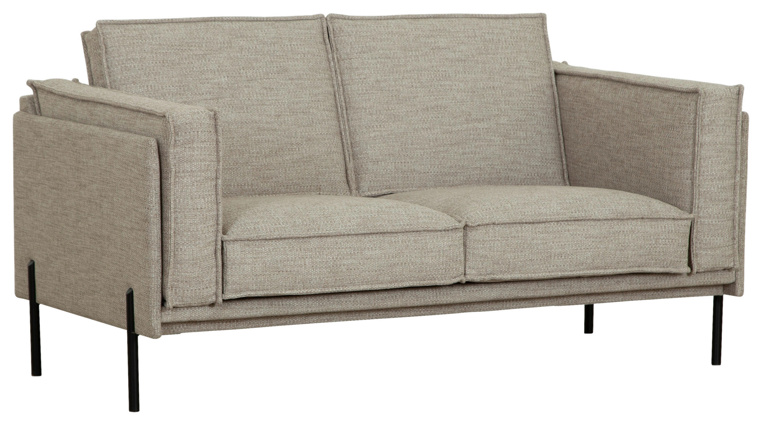 SOFFA i beige  - beige/svart, Design, metall/trä (160/84/91cm) - Welnova
