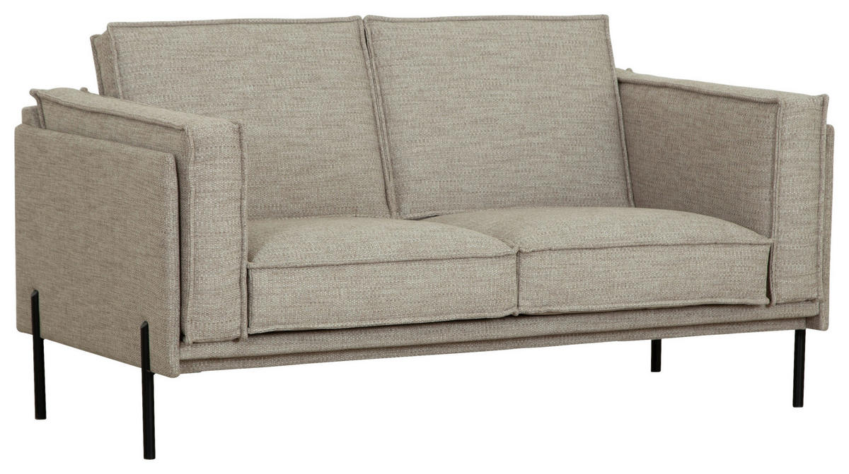 SOFFA i beige  - beige/svart, Design, metall/trä (160/84/91cm) - Welnova