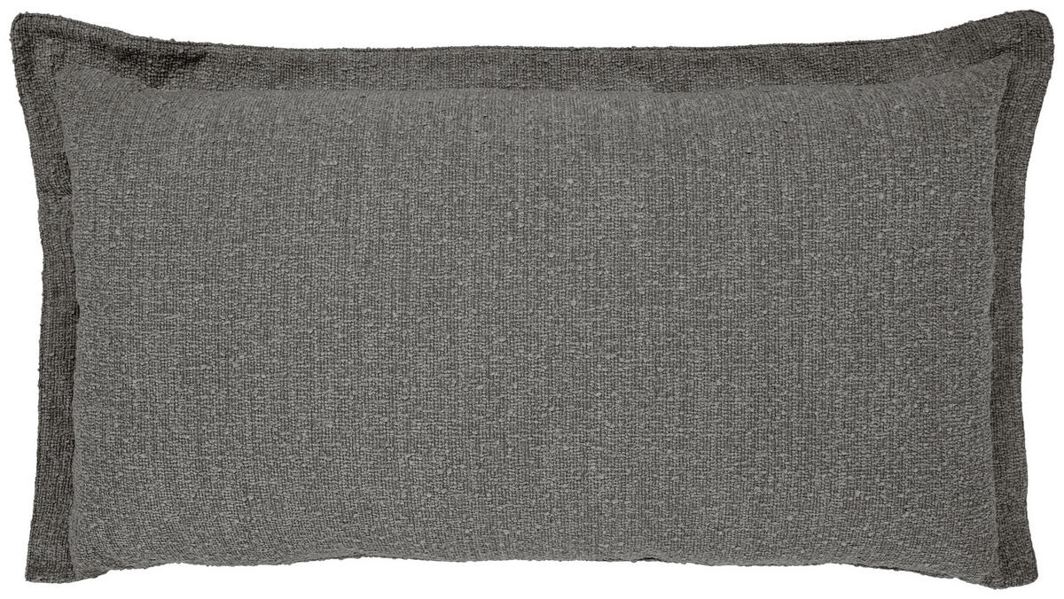 HUSSEN-ECKSOFA in Flachgewebe, Bouclé Grau  - Schwarz/Grau, Trend, Textil/Metall (295/165cm) - Livetastic