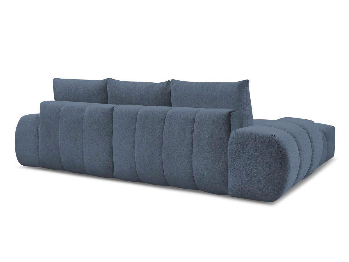 ECKSCHLAFSOFA EVEREST  mit Rücken echt, Armteil links, Armteil rechts Flachgewebe Dunkelblau  - Schwarz/Dunkelblau, MODERN, Kunststoff/Textil (318/180cm) - Livetastic