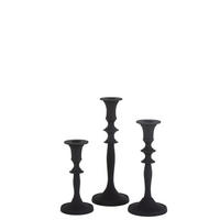 KERZENHALTER-SET - Schwarz, Basics, Metall (9/9/23cm)