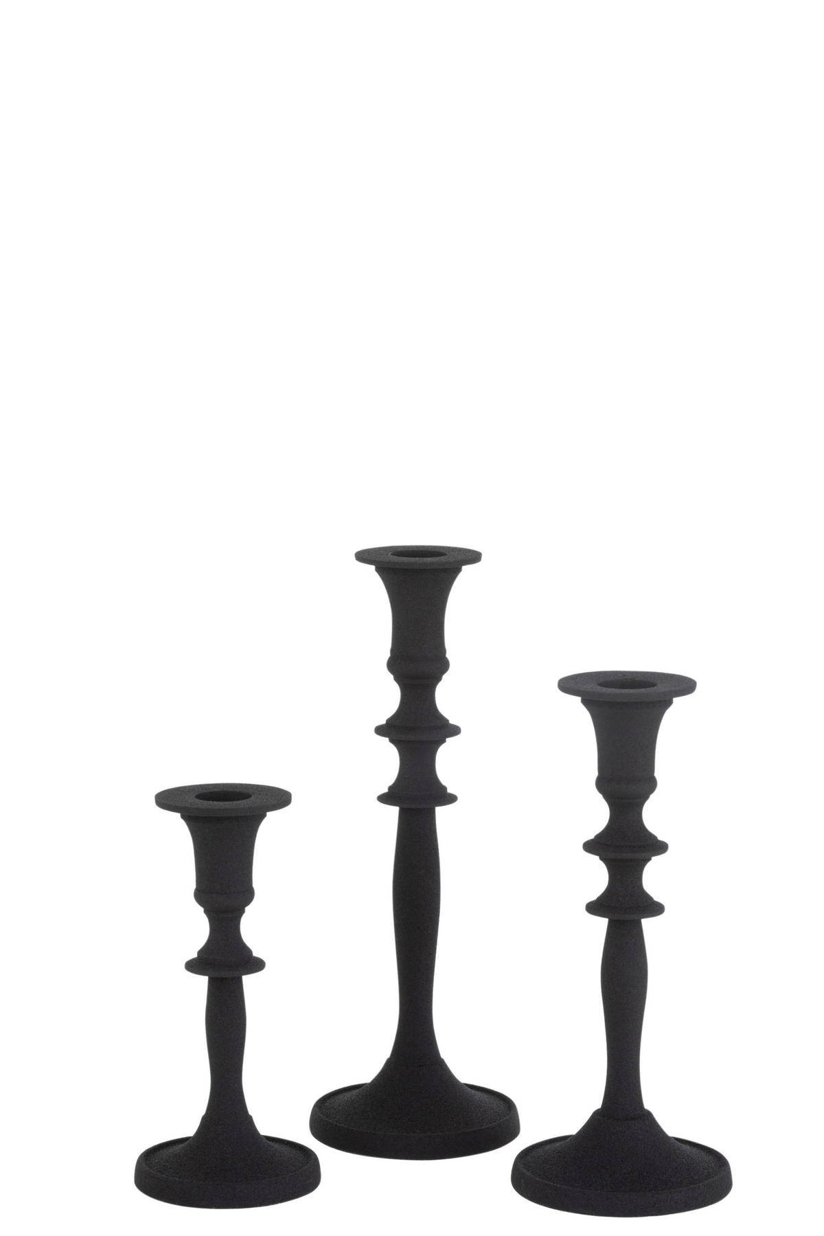 KERZENHALTER-SET - Schwarz, Basics, Metall (9/9/23cm)