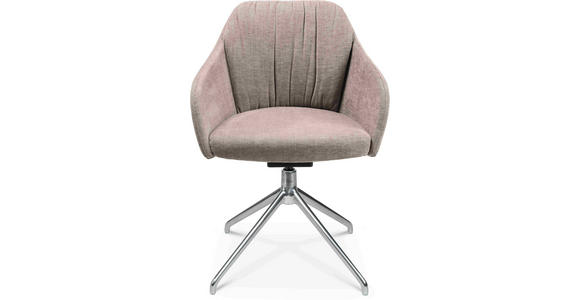 ARMLEHNSTUHL in Aluminium Velours - Ecru/Alufarben, Design, Textil/Metall (58/81,5-84,5/60cm) - Johann Jakob