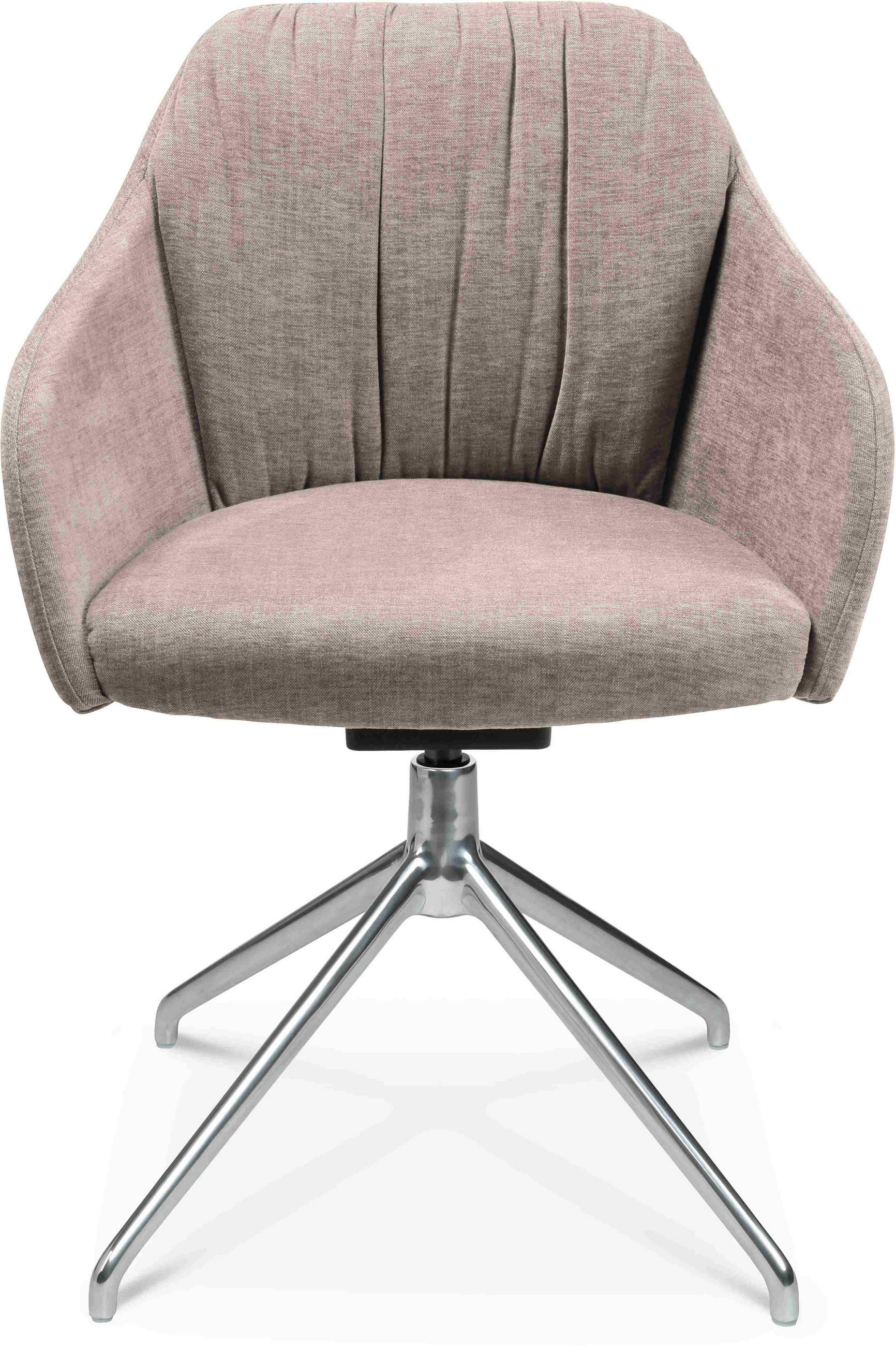 ARMLEHNSTUHL  in Aluminium Velours  - Ecru/Alufarben, Design, Textil/Metall (58/81,5-84,5/60cm) - Johann Jakob