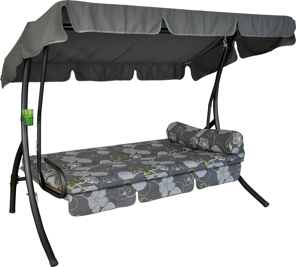 HOLLYWOODSCHAUKEL 210/160/145 cm  - Anthrazit/Grau, Basics, Kunststoff/Textil (210/160/145cm) - Boxxx