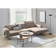 ECKSOFA in Struktur Cappuccino  - Eichefarben/Schwarz, Design, Holz/Textil (163/305cm) - Novel