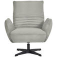 SESSEL in Teddystoff Hellgrau  - Hellgrau/Schwarz, Design, Textil/Metall (60/94/86cm) - Dieter Knoll
