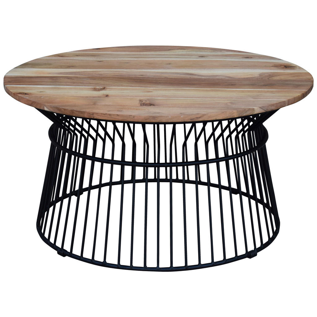 MĂSUțĂ DE CAFEA lemn metal 85/85/43 cm