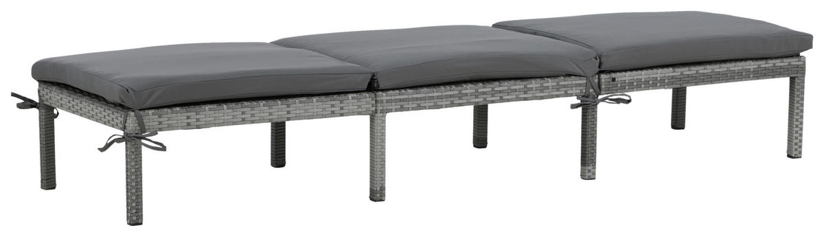 SONNENLIEGE 59/84/198 cm  - Grau, KONVENTIONELL, Kunststoff/Textil (59/84/198cm) - Gardenson