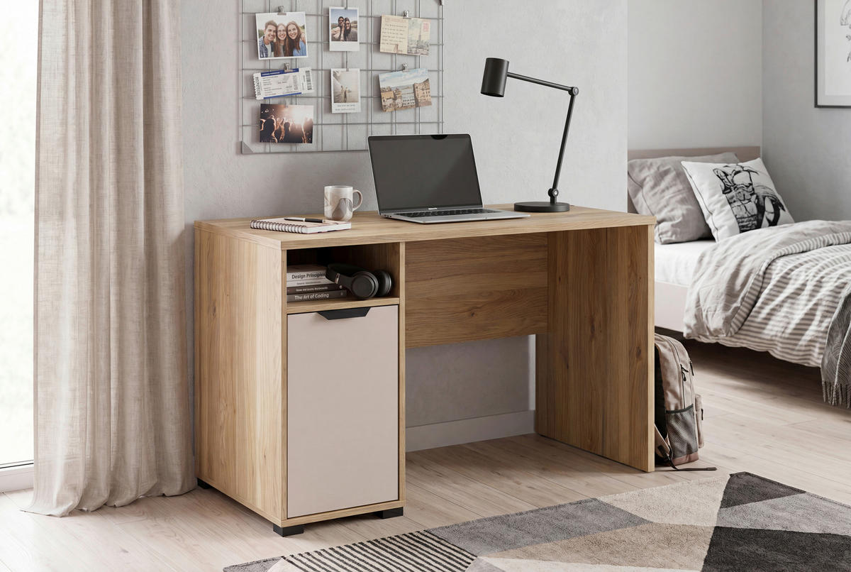 JUGENDZIMMER - Kaschmir/Eichefarben, Basics, Holzwerkstoff (90/200cm) - Milino