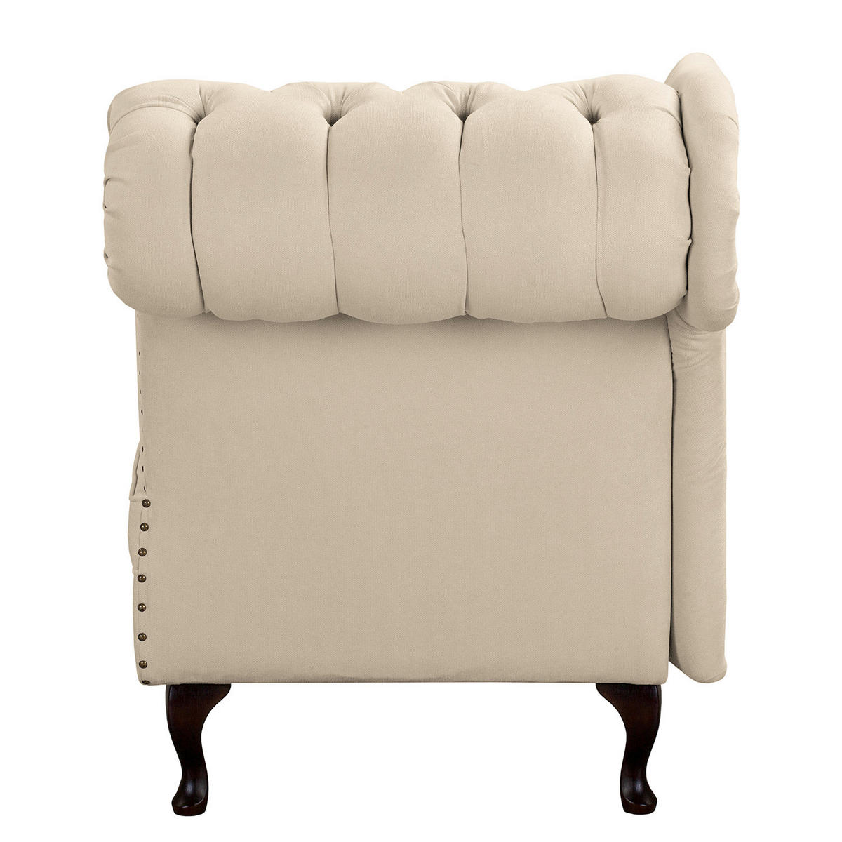 RÉCAMIERE Pako in Mikrofaser Creme  - Creme/Braun, Design, Holz/Textil (185/93/75cm) - Livetastic
