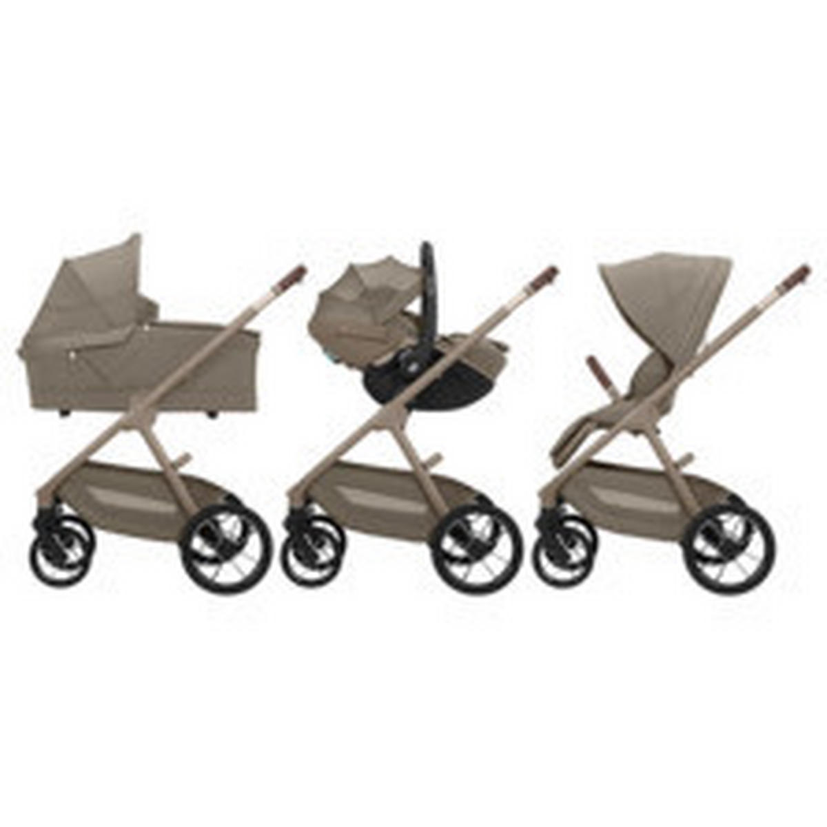 KINDERWAGEN Oxford+  - Beigebraun/Braun, Basics, Kunststoff/Textil (57,5/108/91cm) - Maxi Cosi Pro