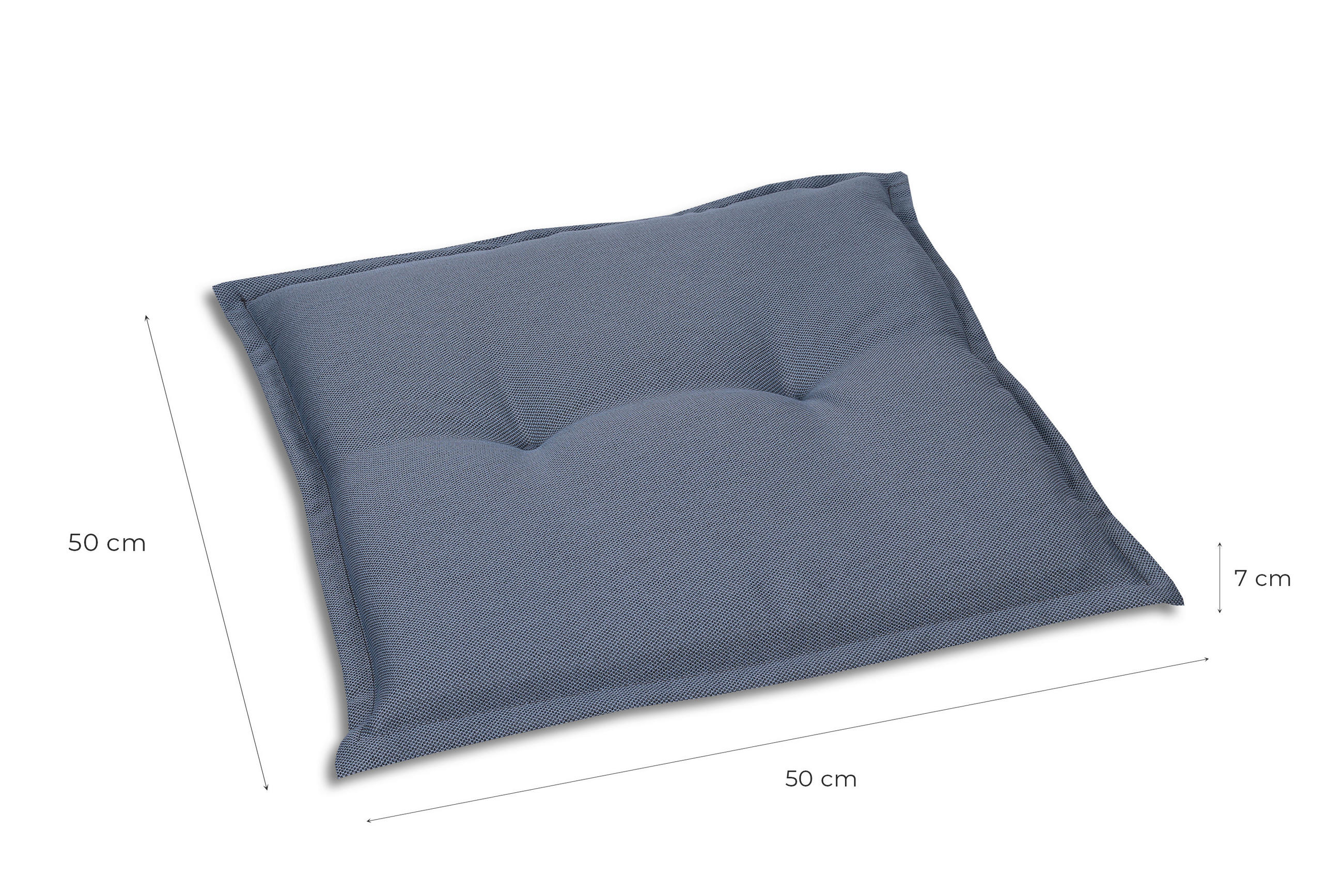GARTENSITZKISSENSET Uni  - Blau, Basics, Textil (50/7/50cm)