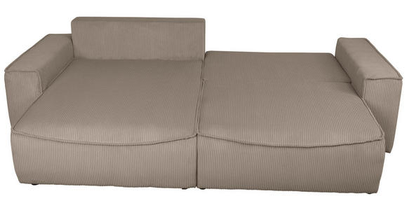 ECKSOFA Taupe Cord  - Taupe/Schwarz, KONVENTIONELL, Kunststoff/Textil (148/265cm) - Carryhome