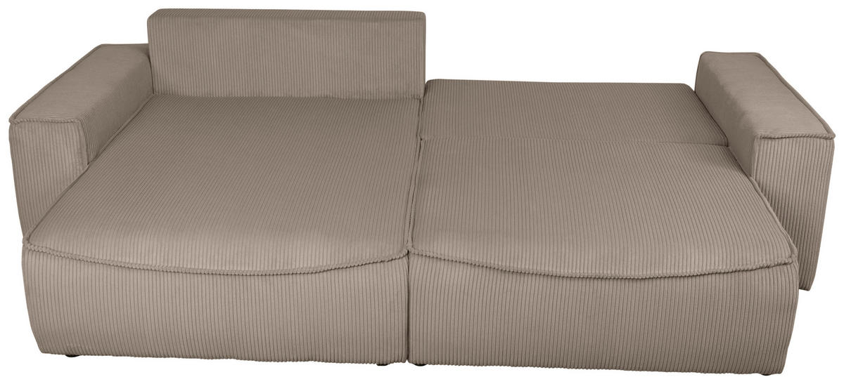 ECKSOFA Taupe Cord  - Taupe/Schwarz, KONVENTIONELL, Kunststoff/Textil (148/265cm) - Carryhome