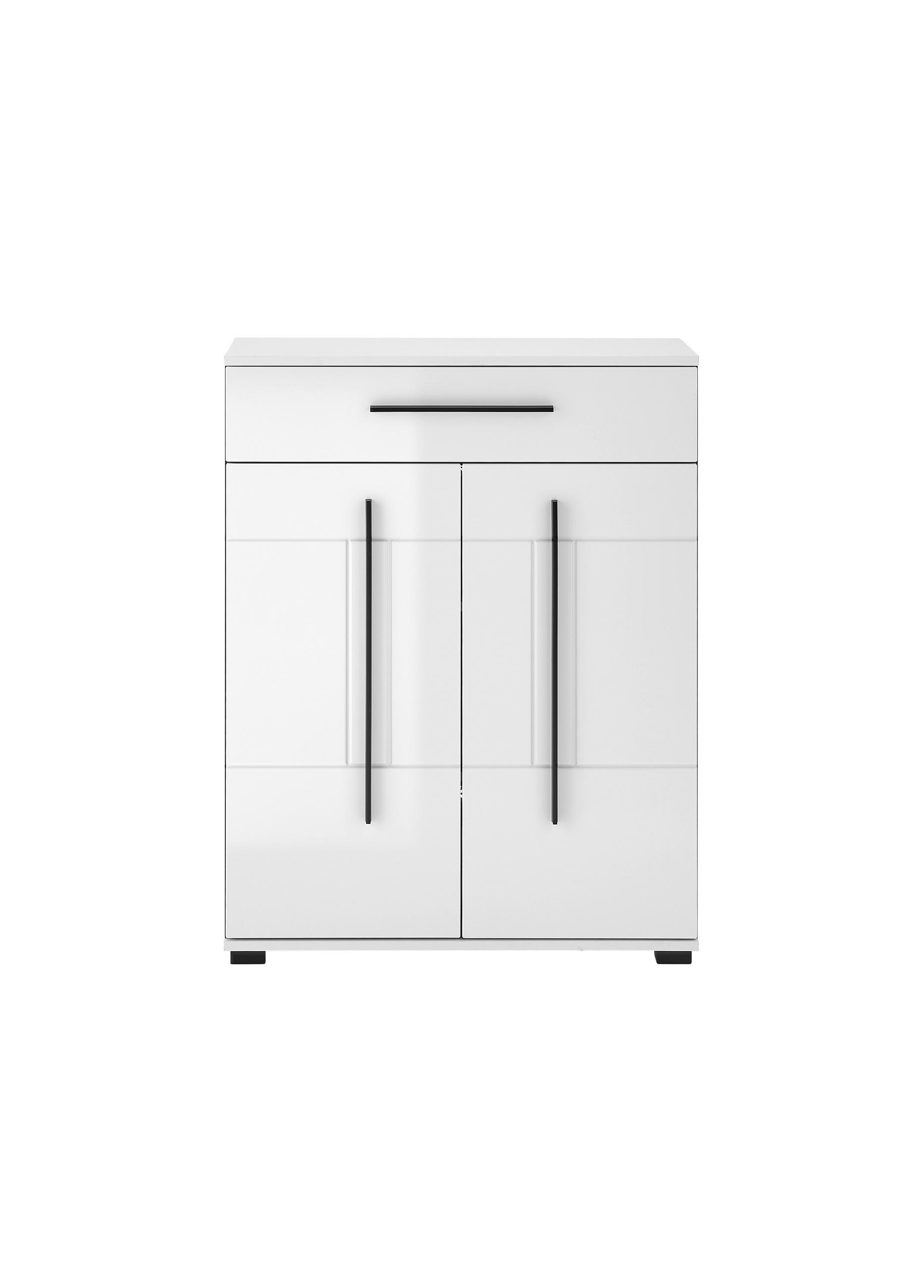 SCHUHSCHRANK  in 80/103/39 cm  - Weiß Hochglanz/Schwarz, MODERN, Holzwerkstoff/Kunststoff (80/103/39cm) - MID.YOU