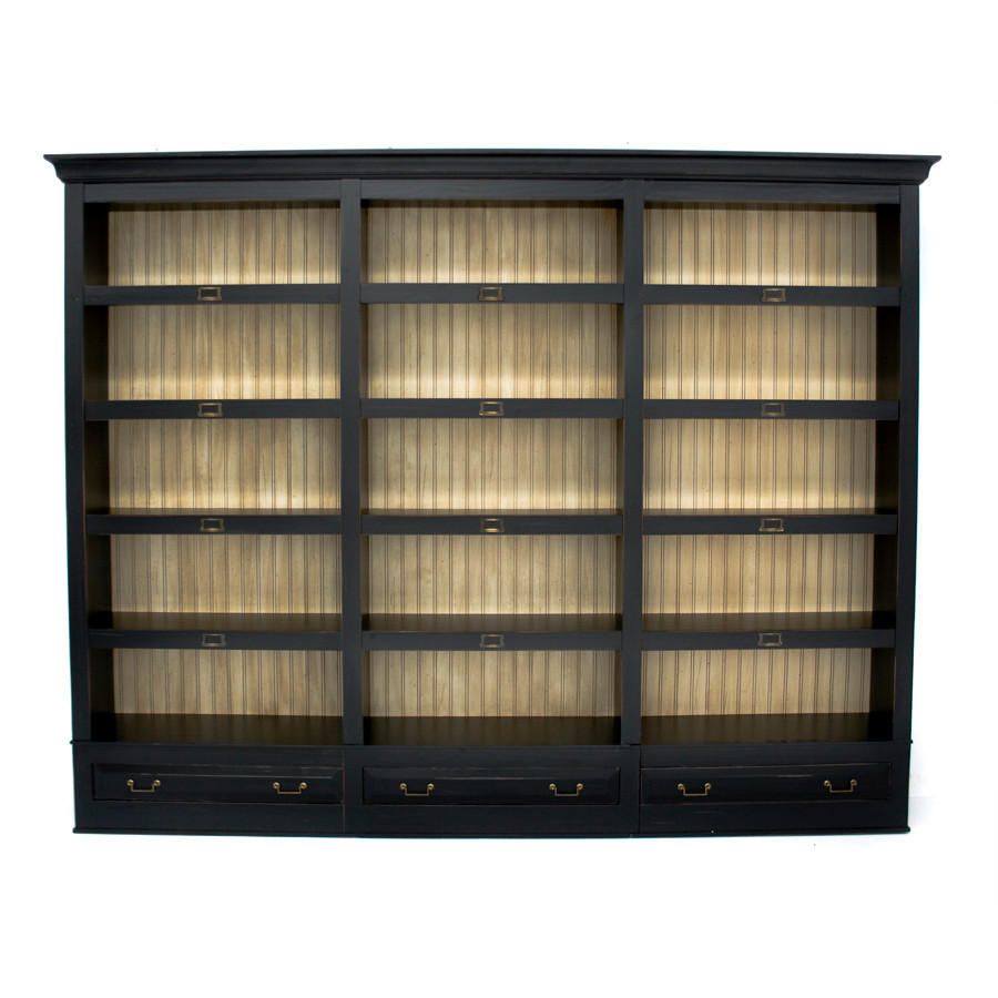 BÜCHERWAND Pinie massiv Creme, Schwarz  - Creme/Schwarz, LIFESTYLE, Holz/Metall (311/238,5/46,5cm) - Livetastic