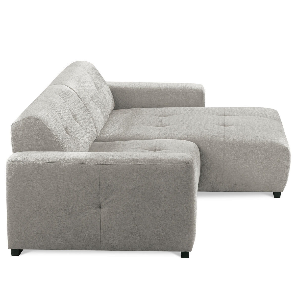 ECKSOFA AUSTIN Hellgrau Flachgewebe Sitztiefenverstellung  - Hellgrau/Schwarz, Design, Kunststoff/Textil (286/169cm) - Livetastic