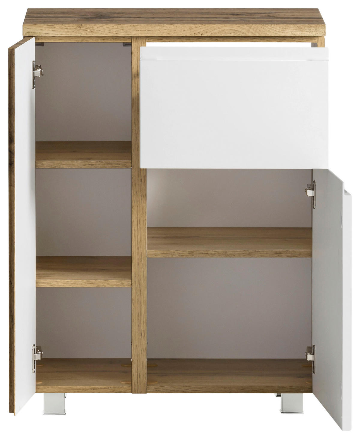 UNTERSCHRANK in   - Weiss/Eiche Wotan, Modern, Holzwerkstoff (65/79/35cm) - Held