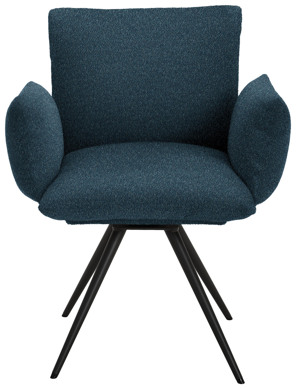 ARMLEHNSTUHL Stahl Struktur  - Blau/Anthrazit, Natur, Textil/Metall (72/90/65cm) - Venjakob