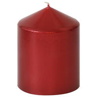 STUMPENKERZE  - Rot, KONVENTIONELL (7,7/10cm)