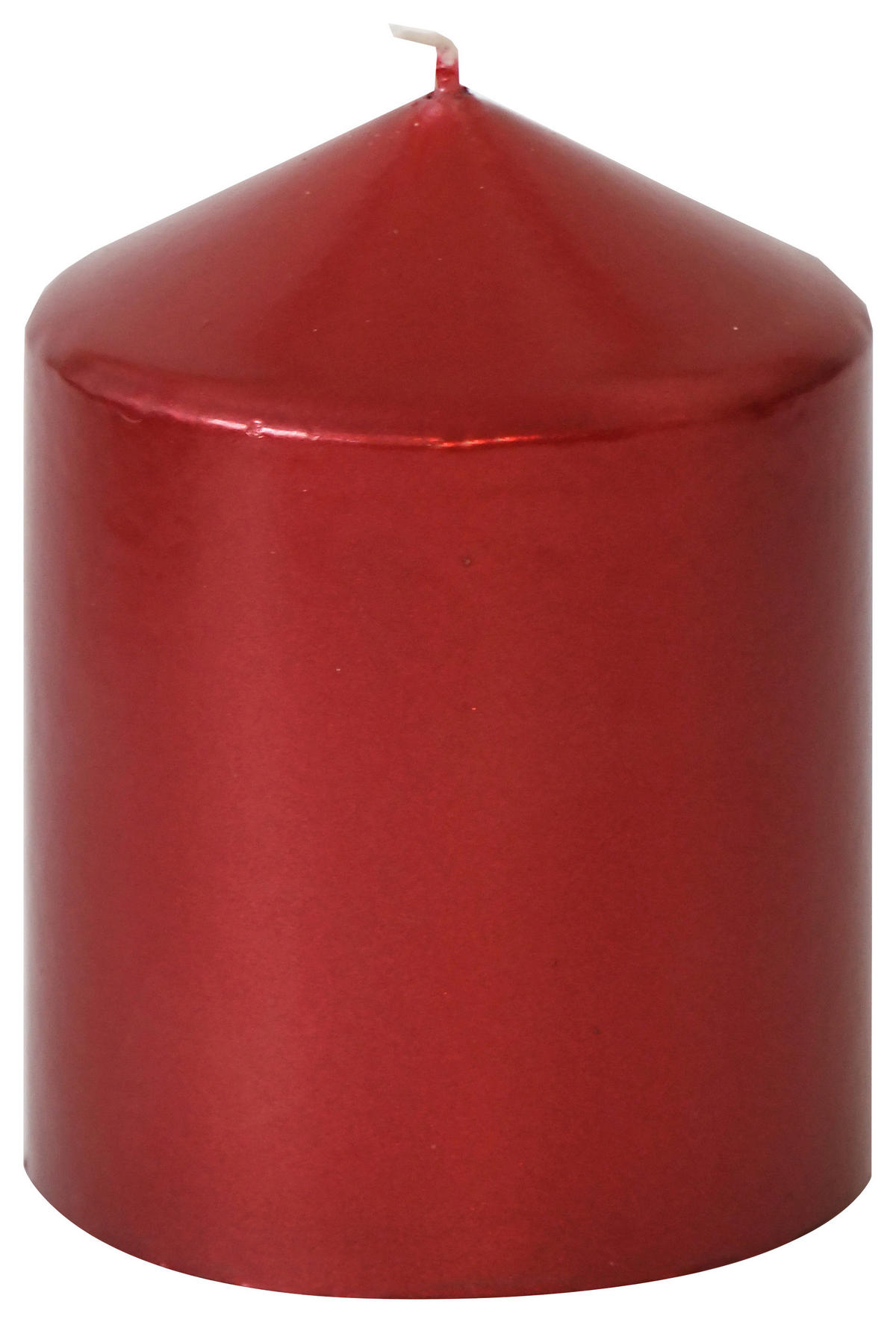 STUMPENKERZE  - Rot, KONVENTIONELL (7,7/10cm)