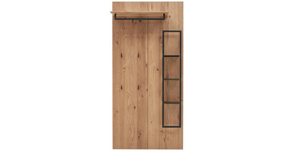 GARDEROBENPANEEL 91,9/193,9/35,5 cm - Eichefarben/Anthrazit, Natur, Holz/Metall (91,9/193,9/35,5cm) - Valnatura