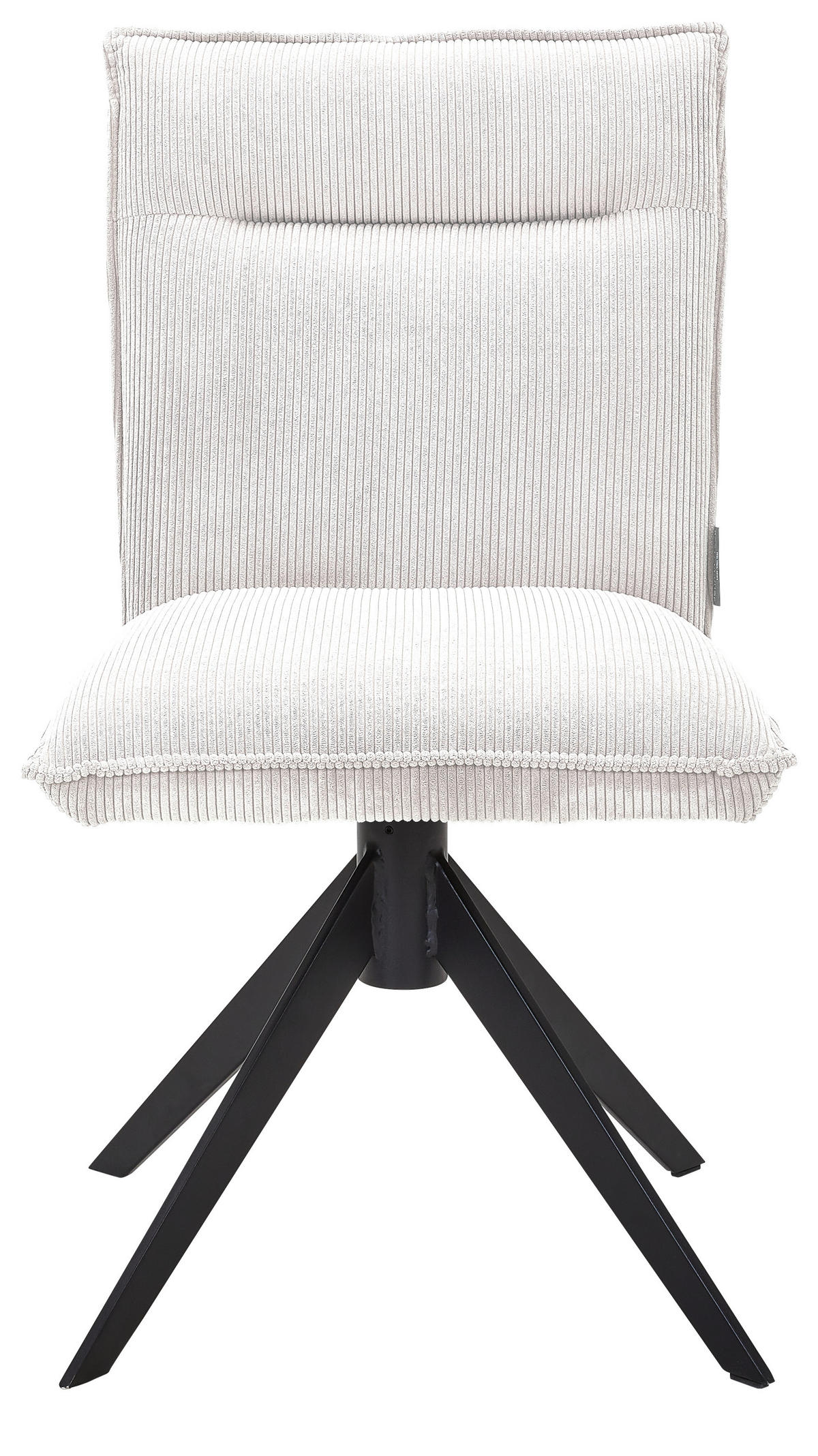 STUHL  in Eisen Feincord  - Creme/Schwarz, Design, Textil/Metall (47/87/62cm) - Johann Jakob