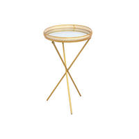 BEISTELLTISCH 40/40/71 cm Goldfarben rund  - Goldfarben, Design, Glas/Metall (40/40/71cm) - MID.YOU