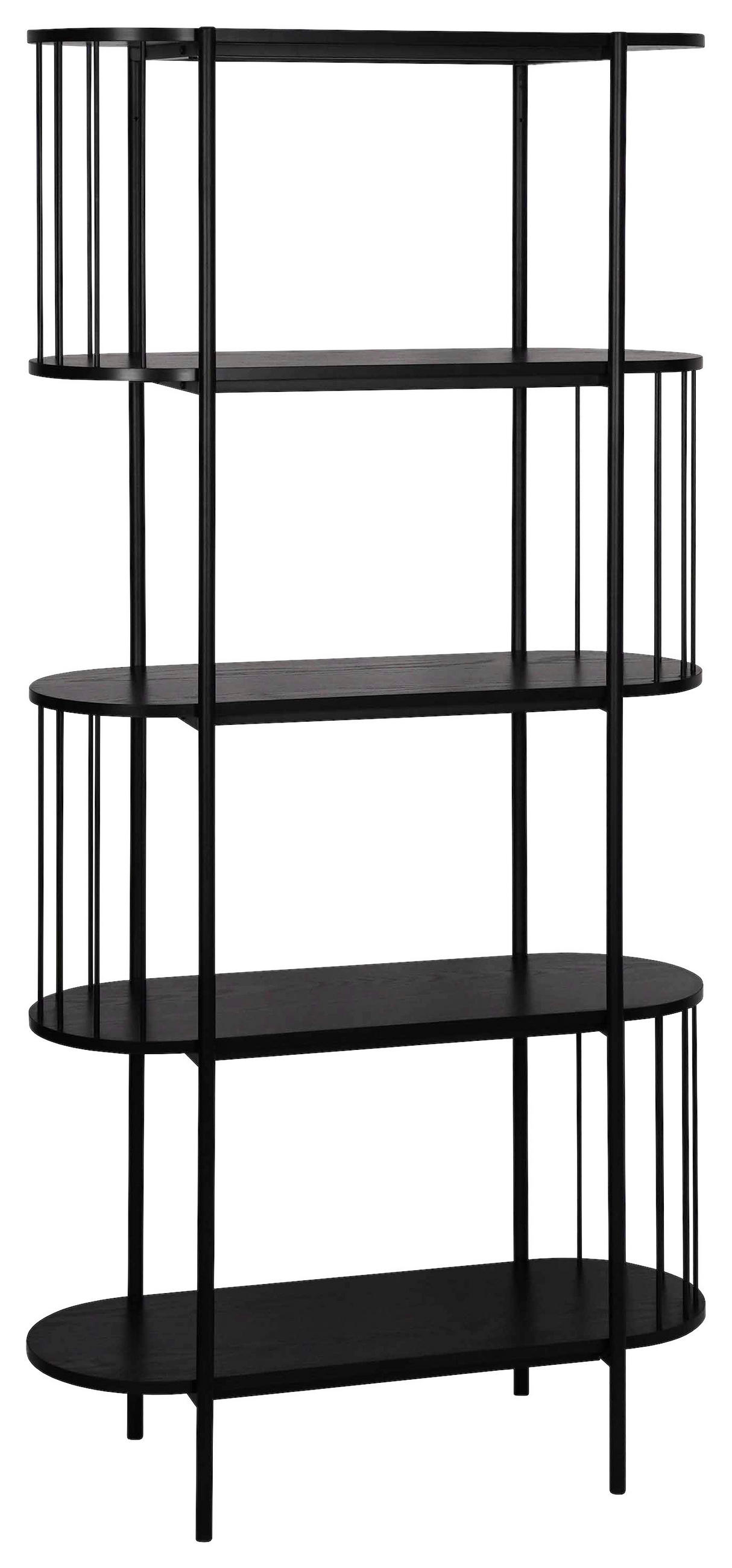 REGAL Schwarz  - Schwarz, Trend, Holzwerkstoff/Metall (80/172/34cm) - Xora