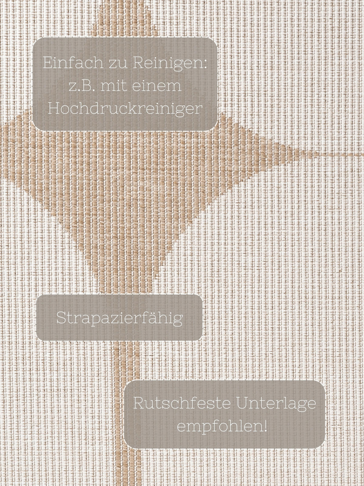 LÄUFER 80/250 cm Duet  - Sandfarben/Weiß, Design, Kunststoff (80/250cm)