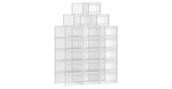 SCHUHBOX - Transparent/Weiß, Trend, Kunststoff (33,5/14,3/23,2cm) - Boxxx