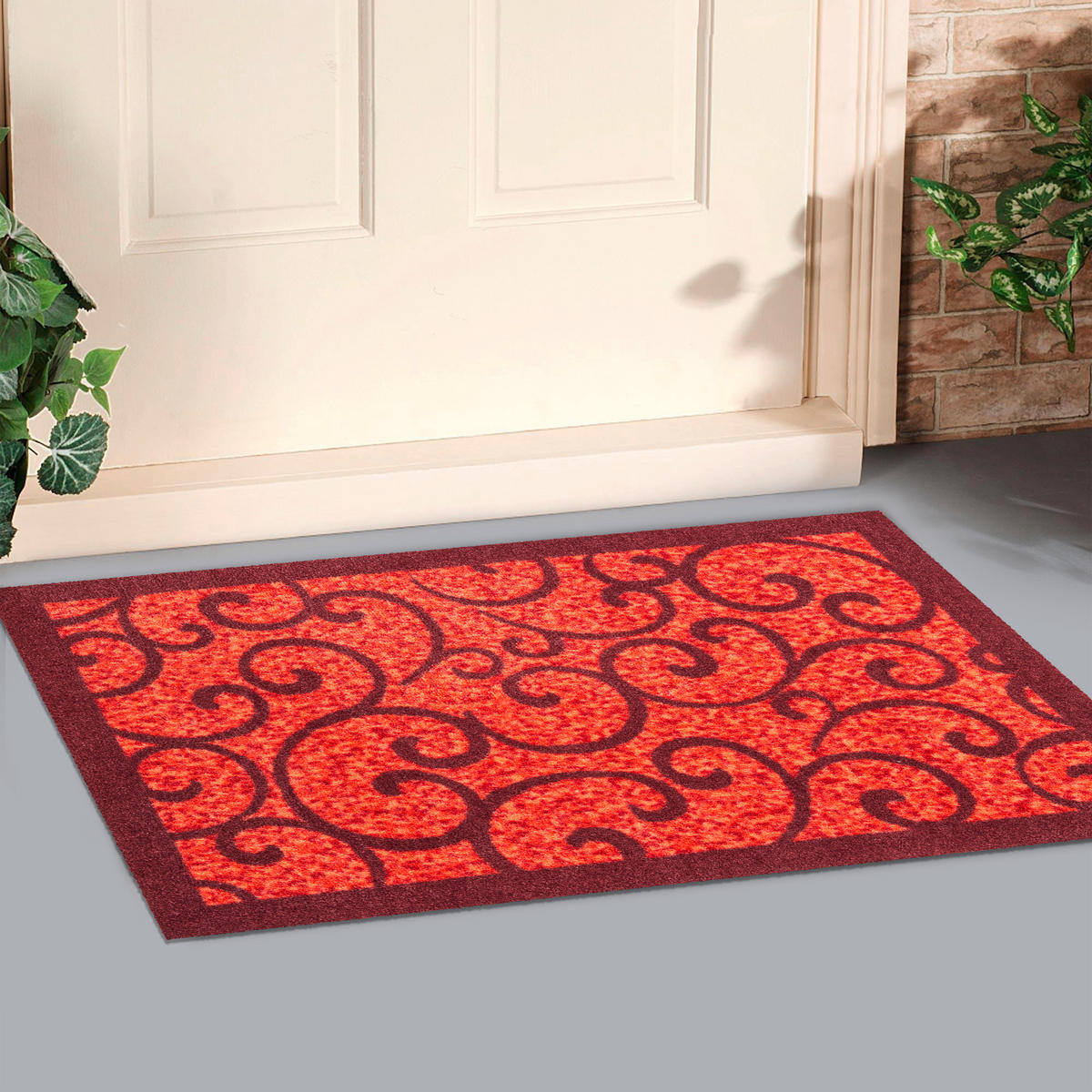 FUßMATTE 60/85 cm Grillo  - Anthrazit/Rot, LIFESTYLE, Kunststoff/Textil (60/85cm) - Grund