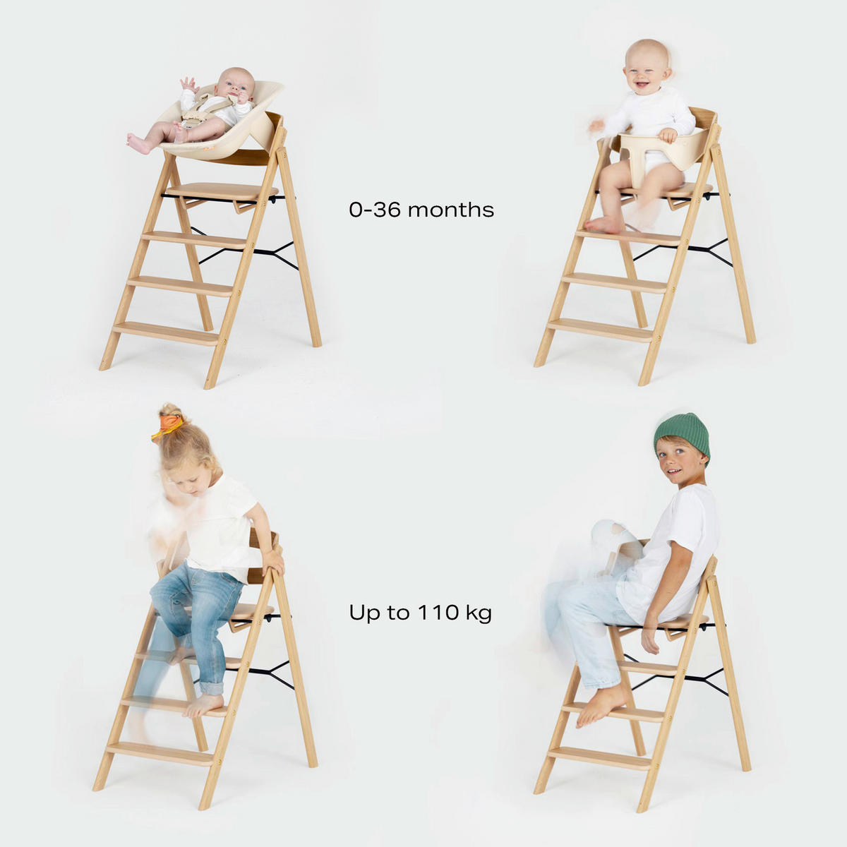STOLČEK ZA HRANJENJE  KAOS Klapp High Chair    45,5/60/81 cm       bukev (jedrovina)  - bukev (jedrovina), Basics, les (45,5/60/81cm)