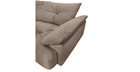 BIGSOFA Webstoff Beige  - Beige/Schwarz, KONVENTIONELL, Kunststoff/Textil (243/90,5/130cm) - Ambia Home
