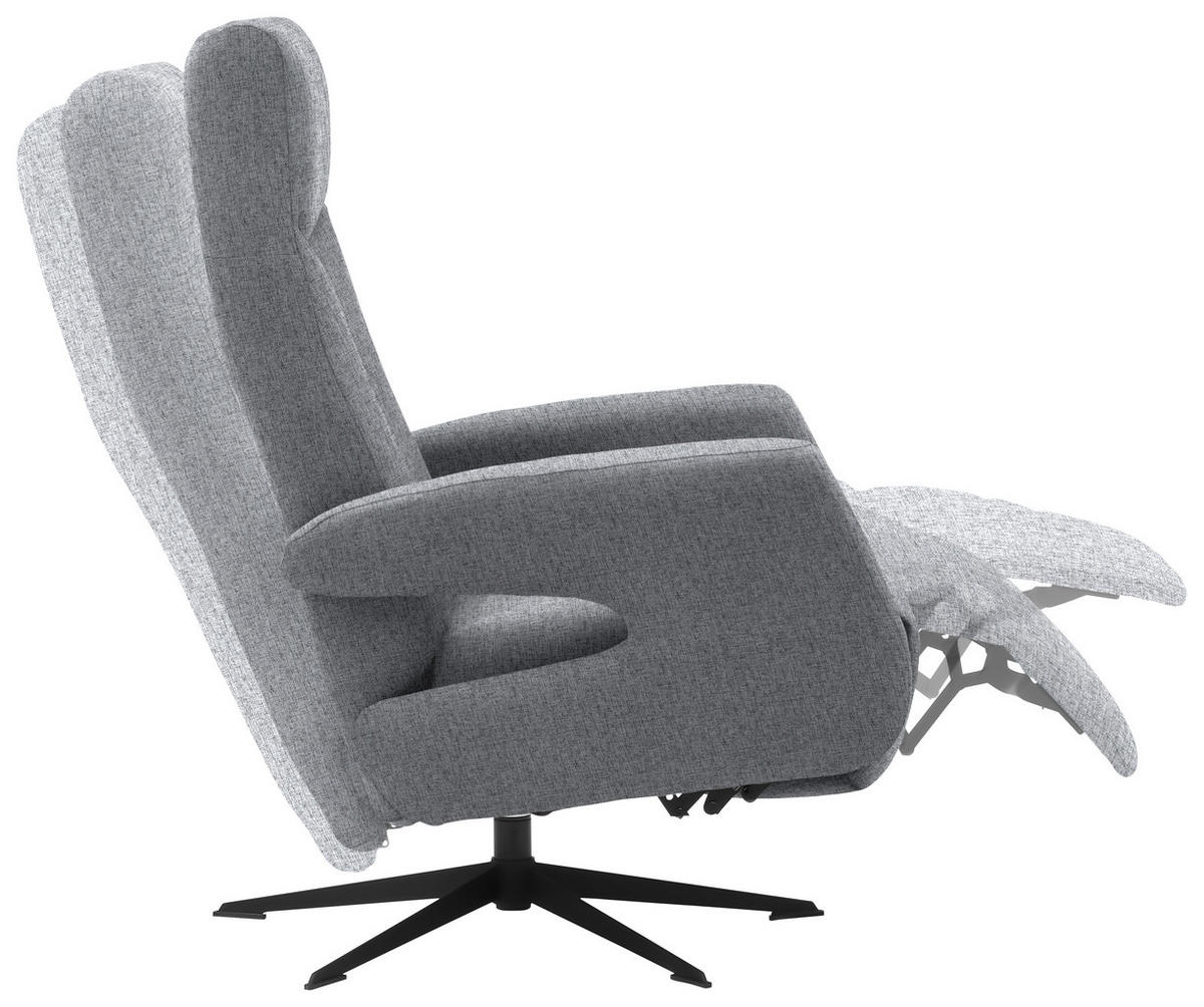 RELAXSESSEL in Textil Hellgrau  - Hellgrau/Schwarz, Design, Textil/Metall (74/105/82cm) - Welnova