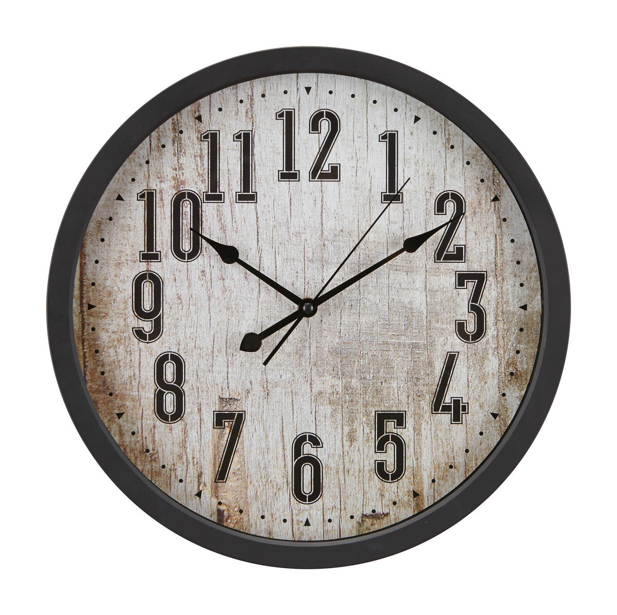 WANDUHR Schwarz  - Schwarz, Trend, Kunststoff (35cm) - Ambia Home