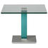 BEISTELLTISCH in Metall, Glas 60/60/46-65 cm - Türkis/Edelstahlfarben, Design, Glas/Kunststoff (60/60/46-65cm) BEISTELLTISCH in Metall, Glas 60/60/46-65 cm - Türkis/Edelstahlfarben, Design, Glas/Kunststoff (60/60/46-65cm)