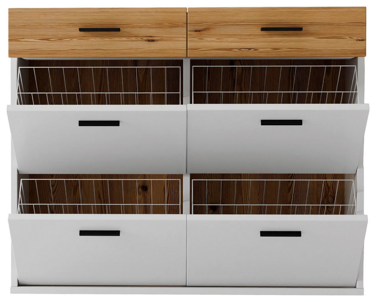 HÄNGESCHUHSCHRANK 125/101/37 cm  - Eichefarben/Anthrazit, Design, Holzwerkstoff/Metall (125/101/37cm) - Xora
